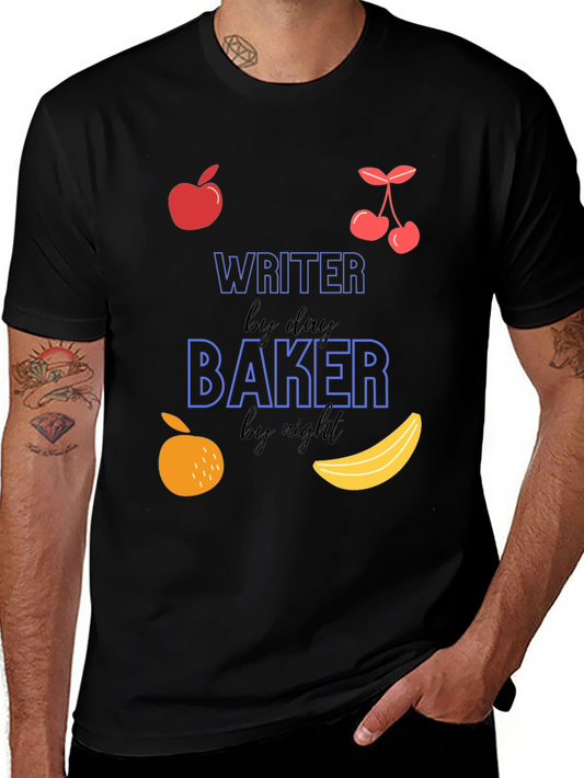 Writer By Day Baker By Night Graphic Tee