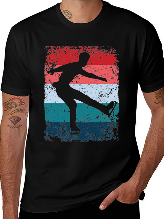 Retro Ice Skater T-Shirt - Vintage Style Skating Tee