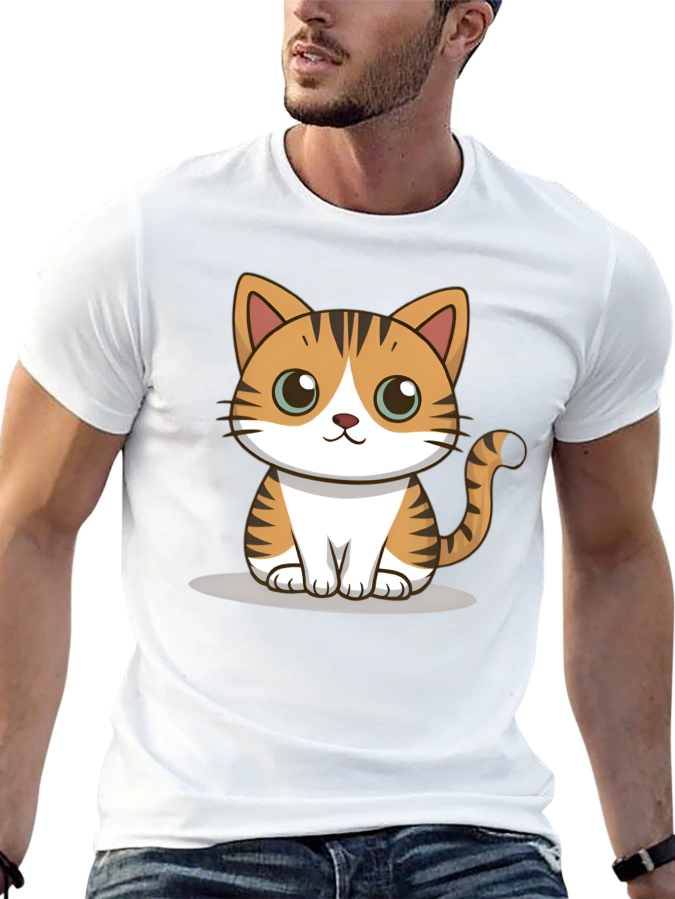 Cute Cartoon Cat Graphic Tee