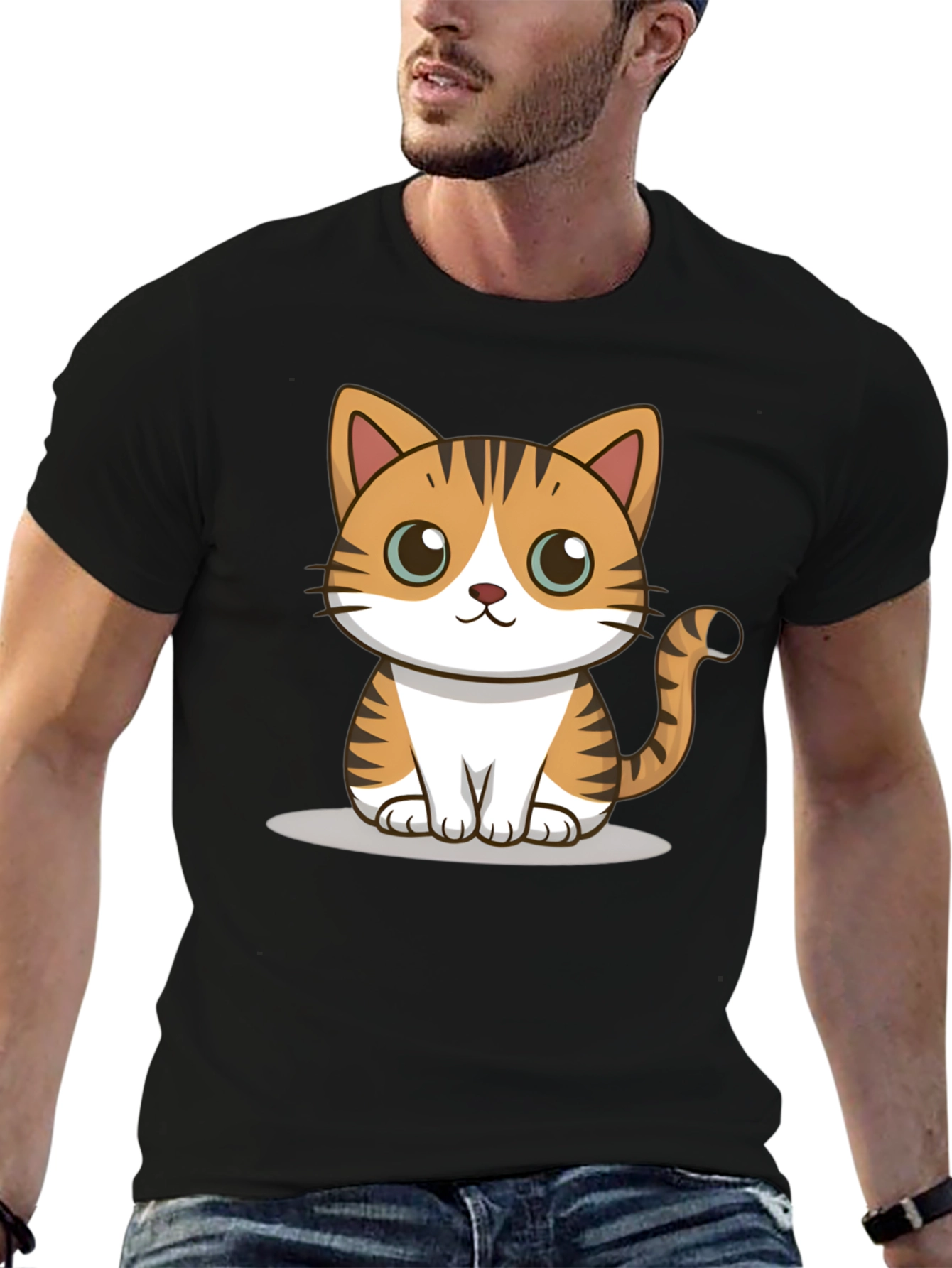 Cute Cartoon Cat Graphic Tee