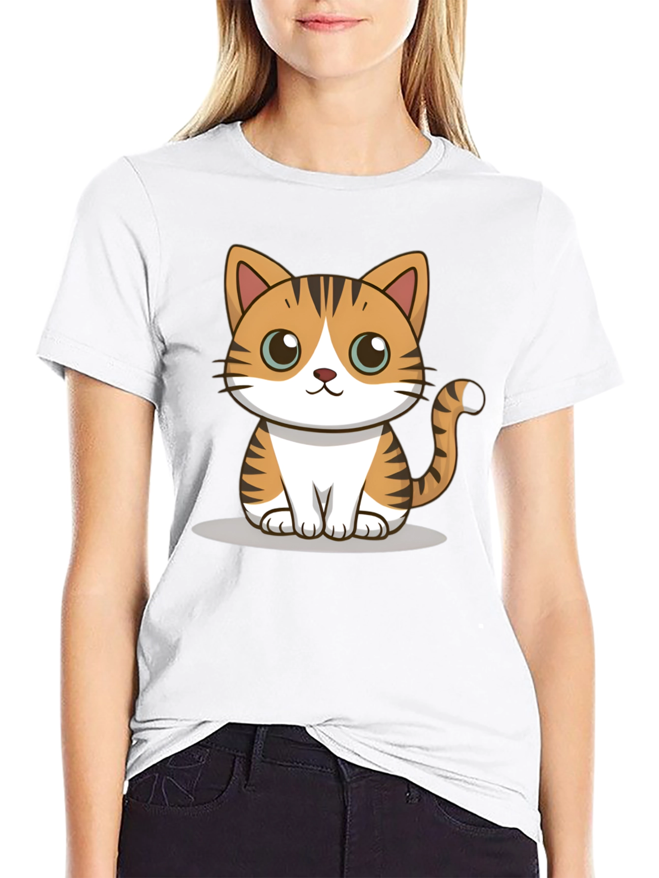 Cute Cartoon Cat Graphic Tee