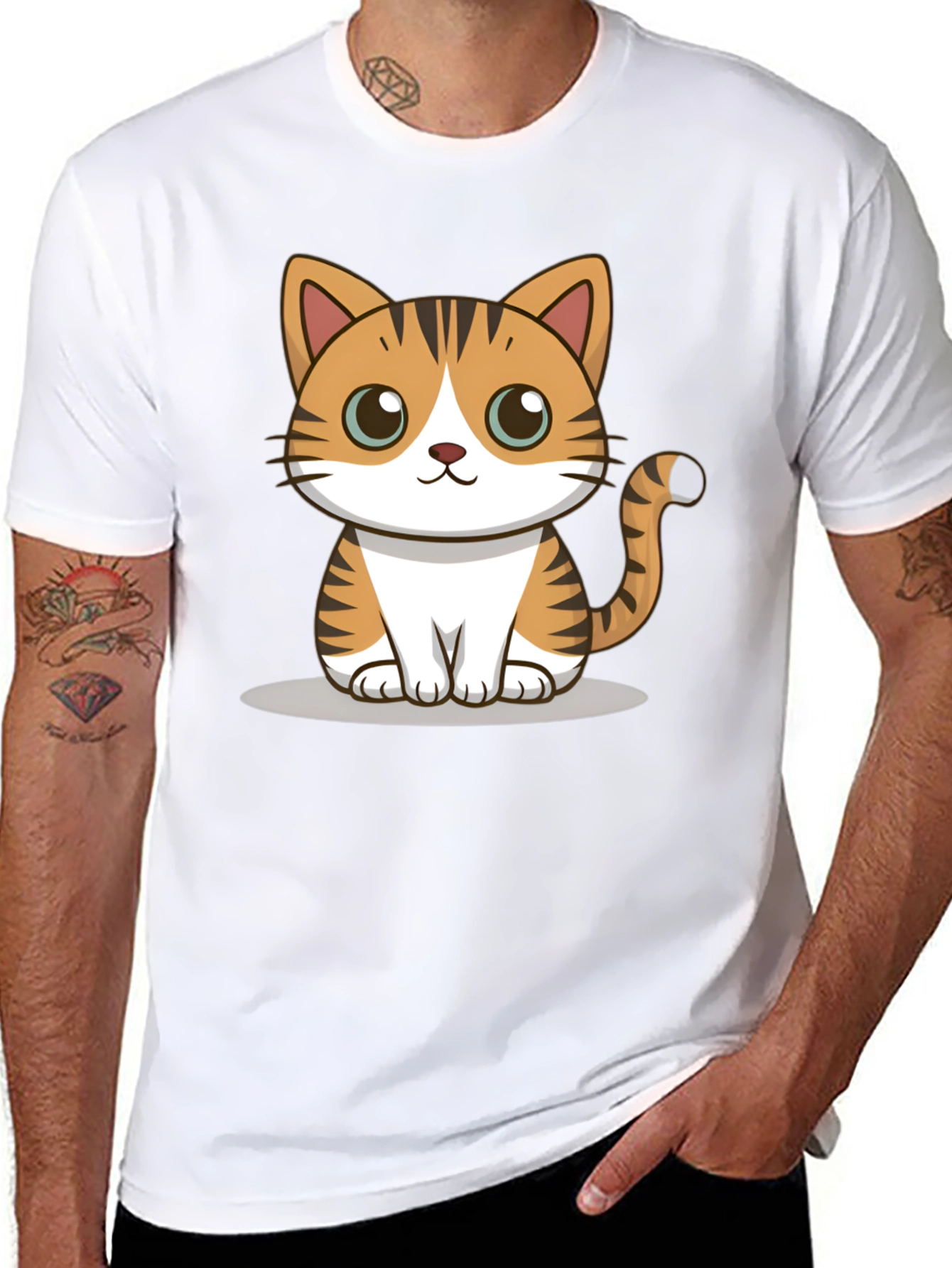 Cute Cartoon Cat Graphic Tee