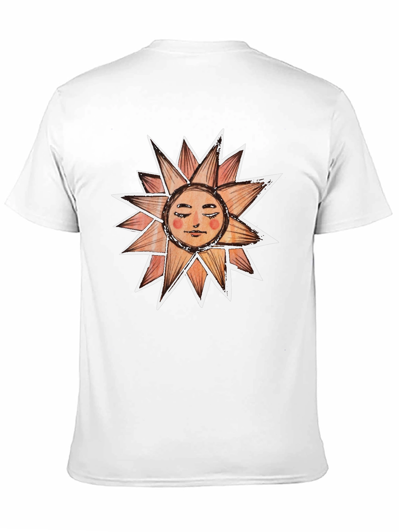 Sun Face Graphic Tee - Black Cotton T-Shirt