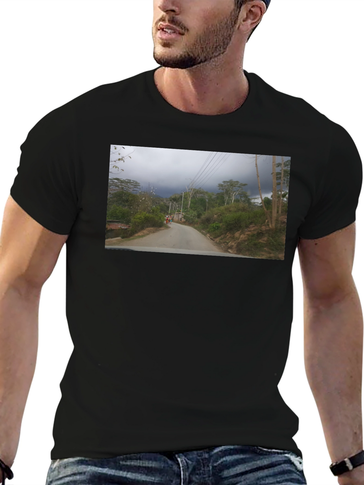 Nature Road Graphic Black T-Shirt