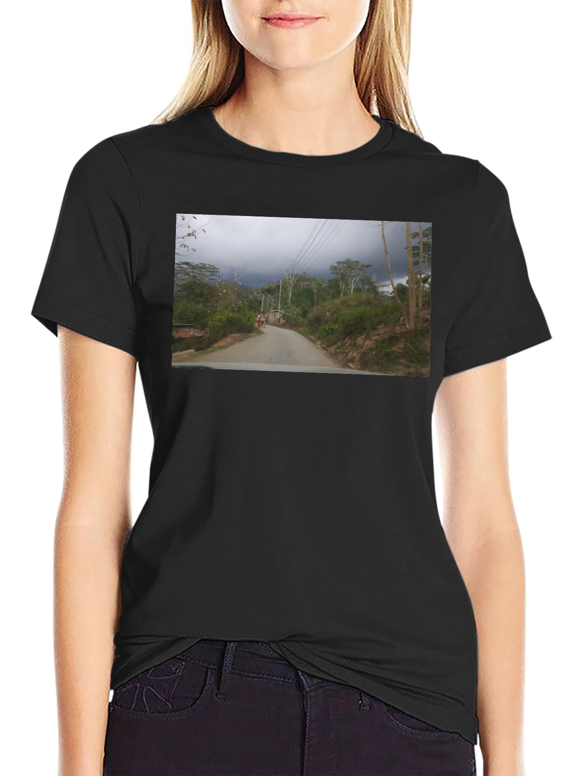 Nature Road Graphic Black T-Shirt