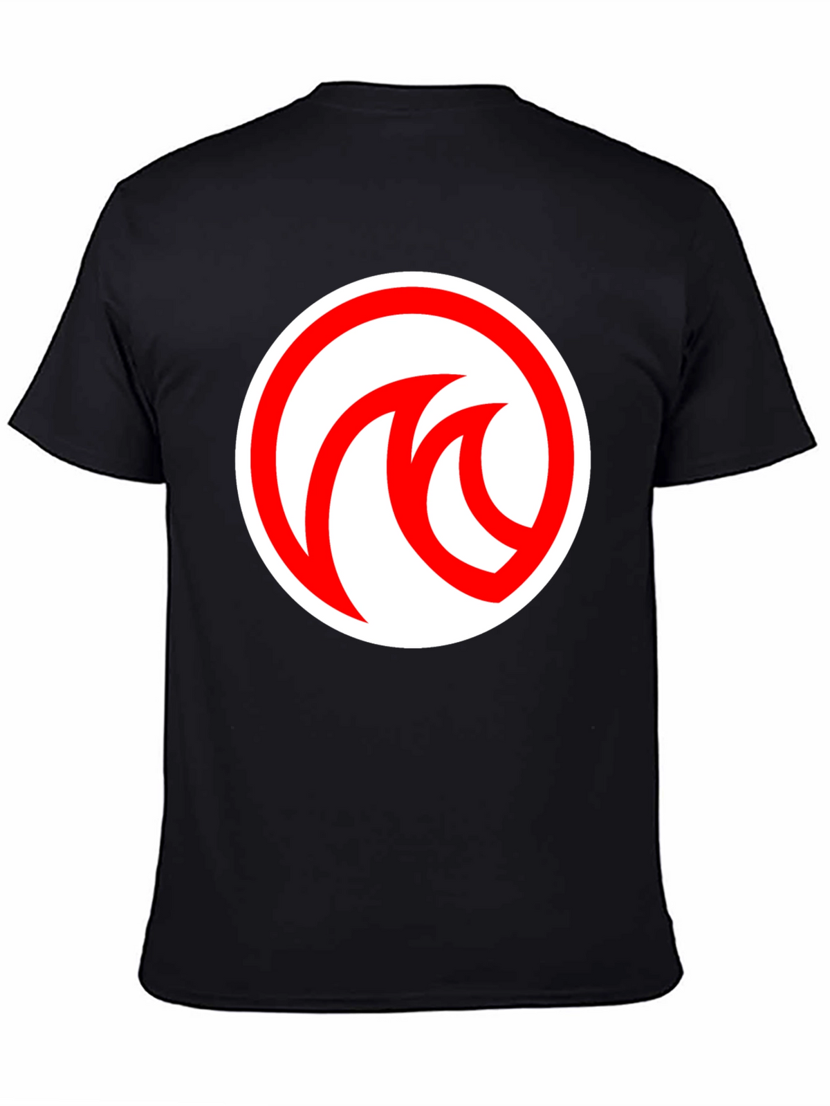 Modern Black T-Shirt with Red Circle Logo