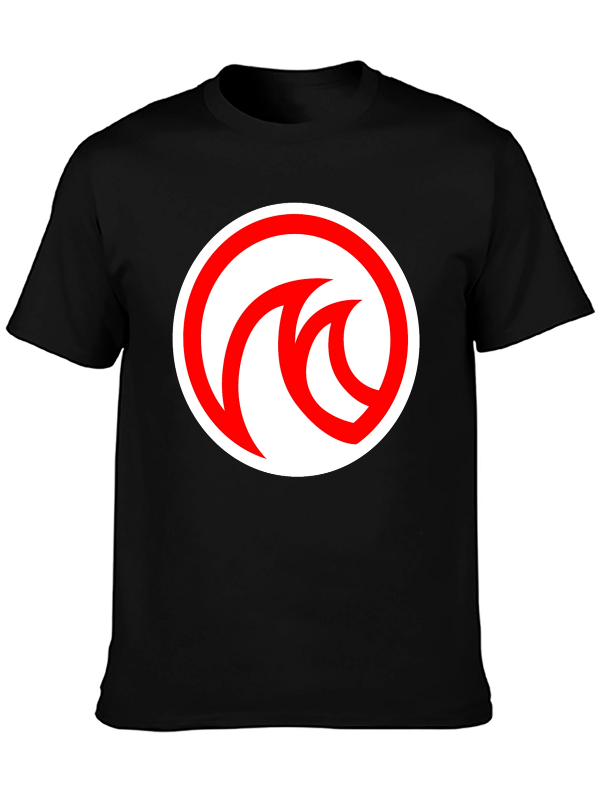 Modern Black T-Shirt with Red Circle Logo