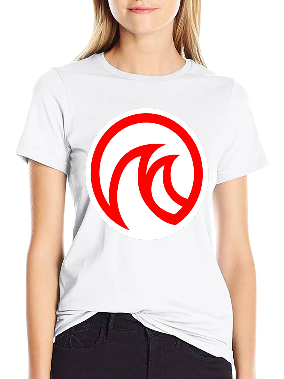 Modern Black T-Shirt with Red Circle Logo