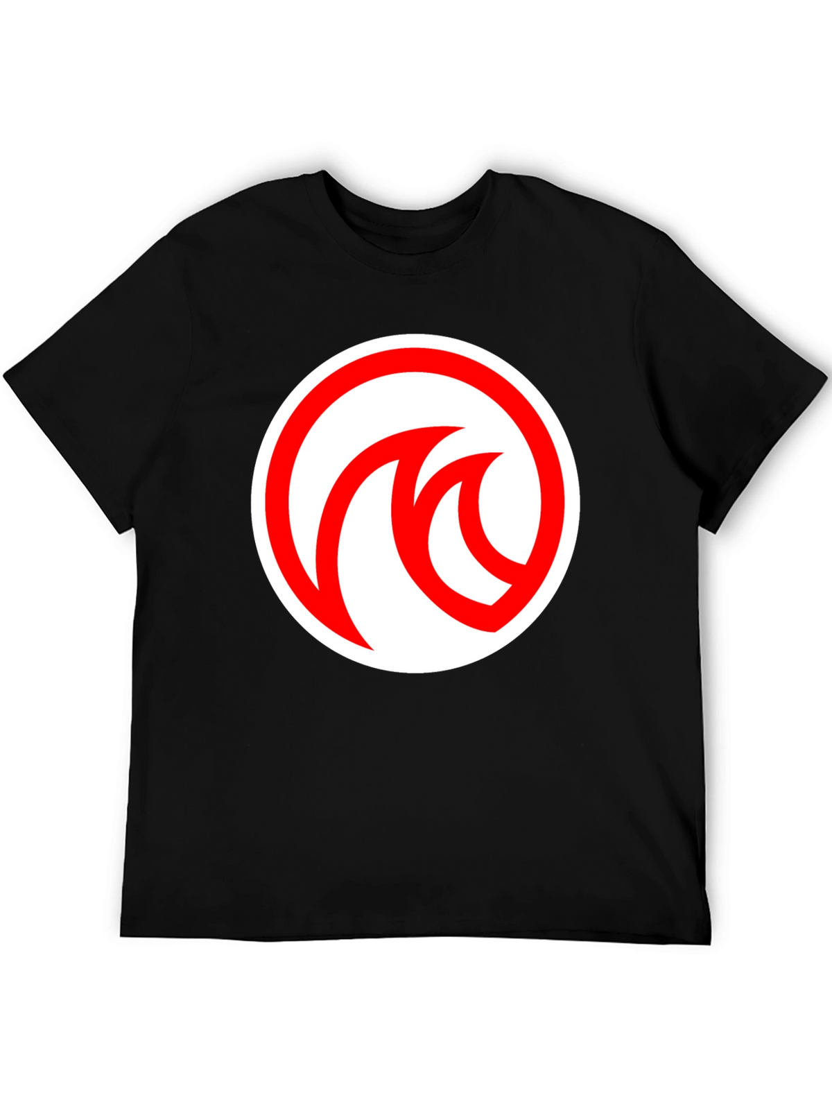 Modern Black T-Shirt with Red Circle Logo