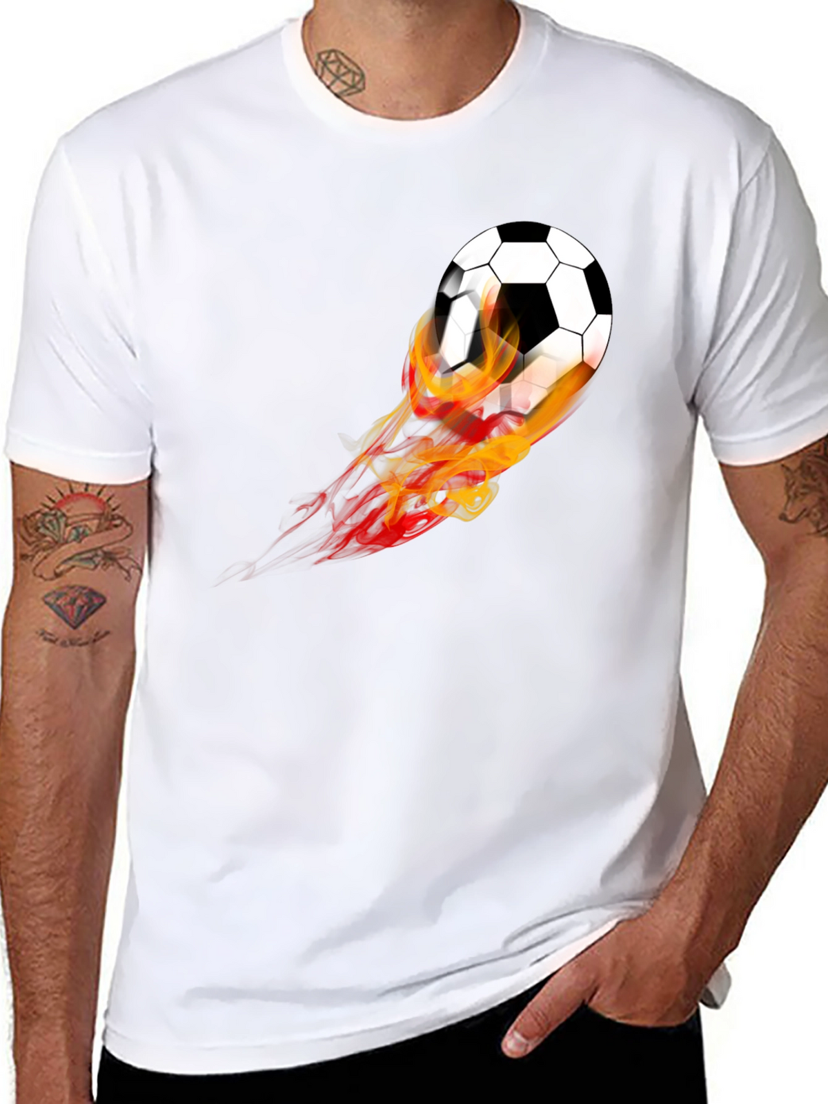 Flaming Soccer Ball Graphic Tee