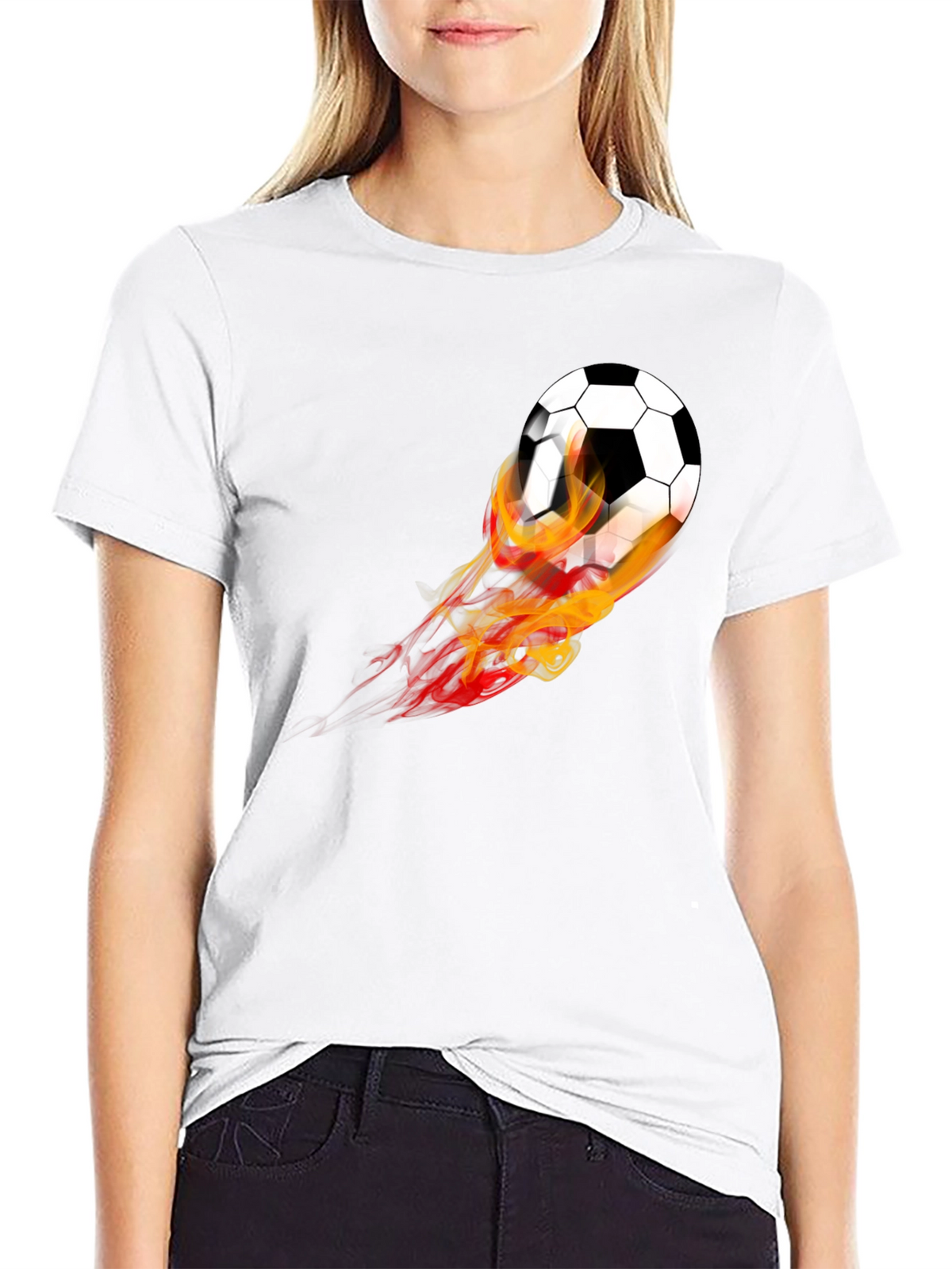 Flaming Soccer Ball Graphic Tee