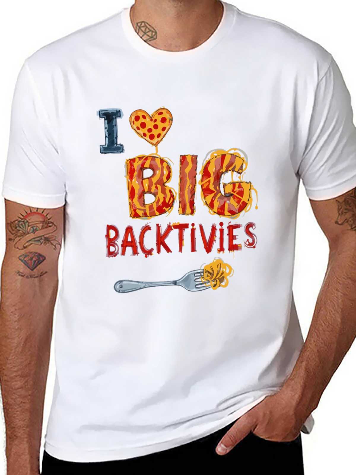 I Love Big Backtivities Funny Food T-Shirt