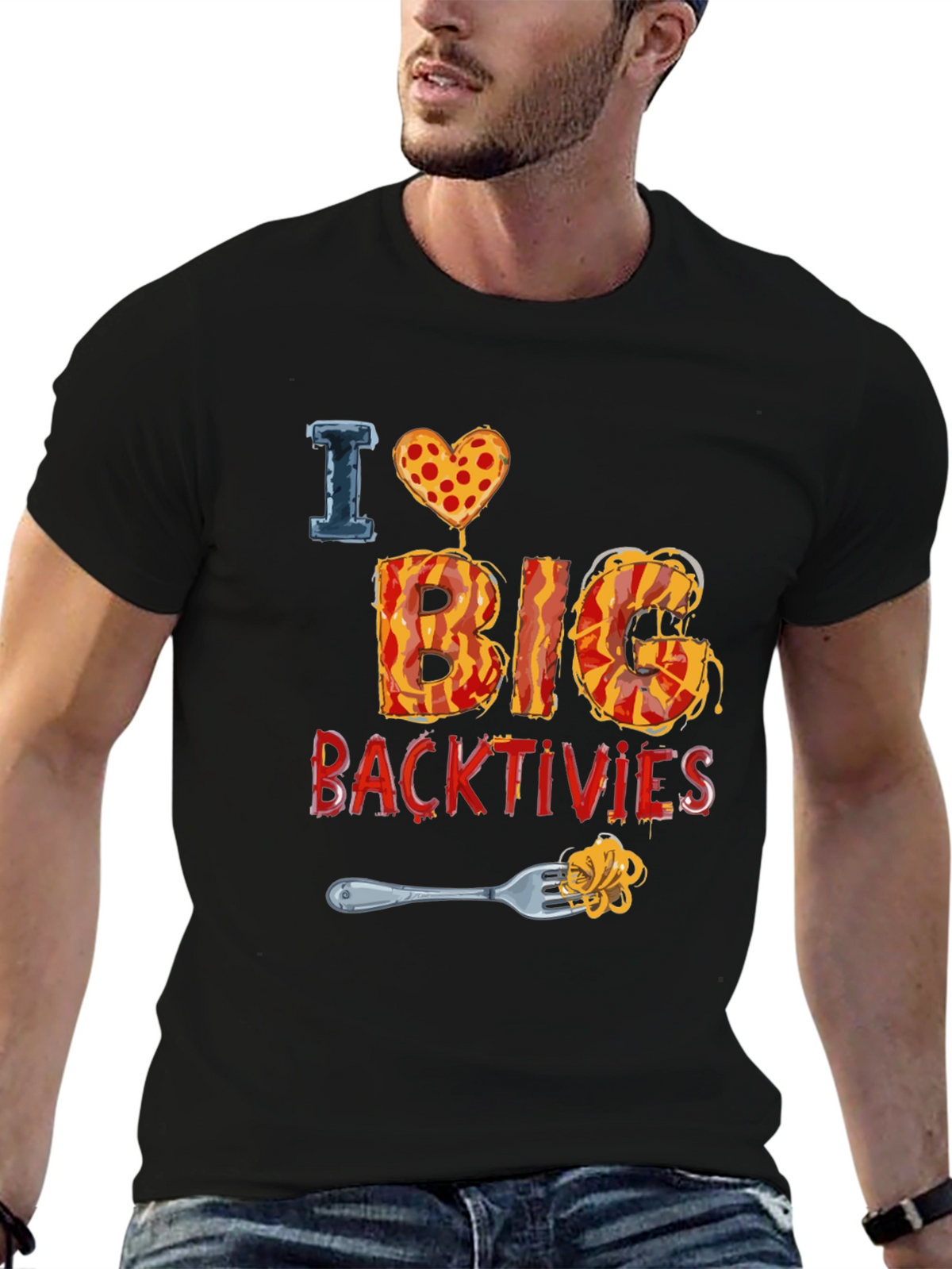 I Love Big Backtivities Funny Food T-Shirt