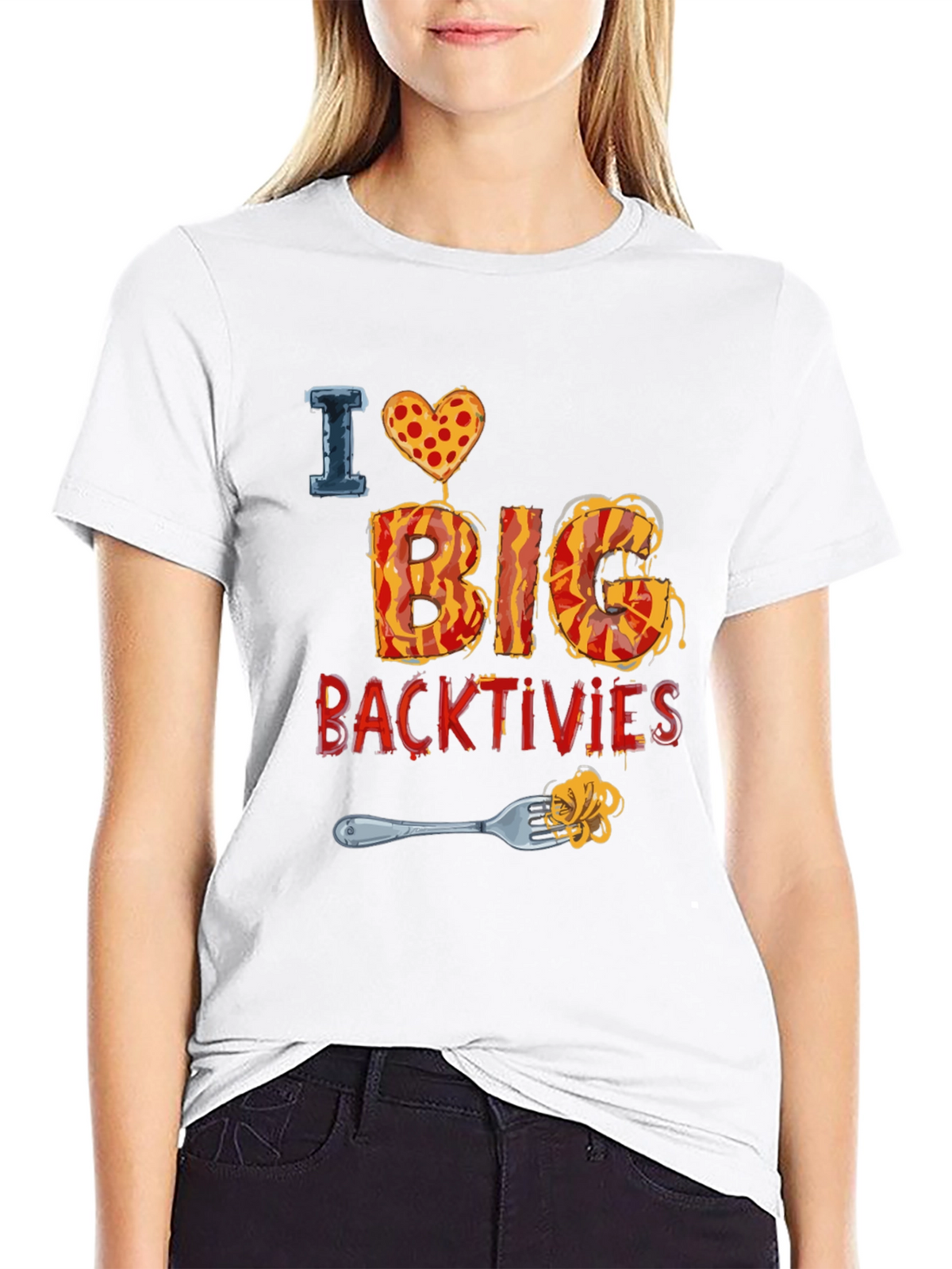 I Love Big Backtivities Funny Food T-Shirt