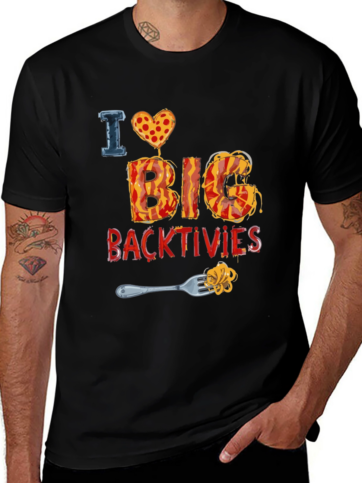 I Love Big Backtivities Funny Food T-Shirt