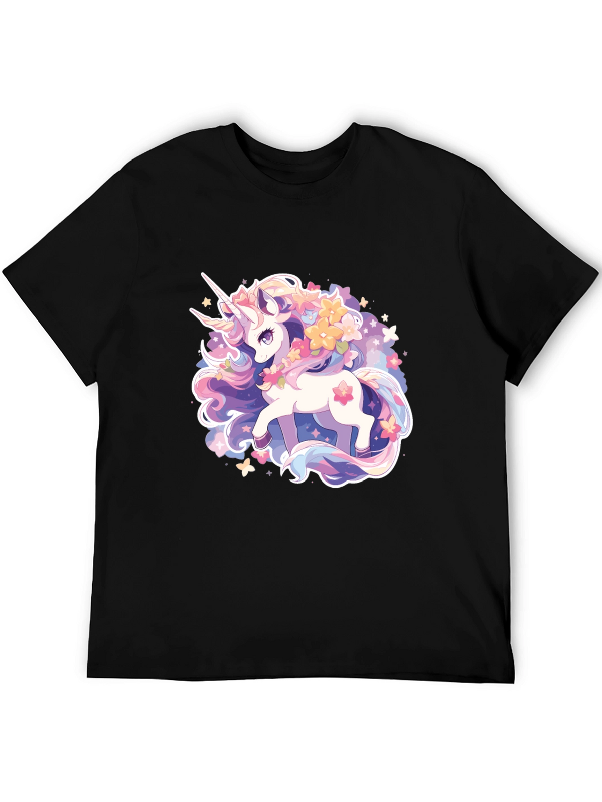 Magical Unicorn Graphic Tee - Black
