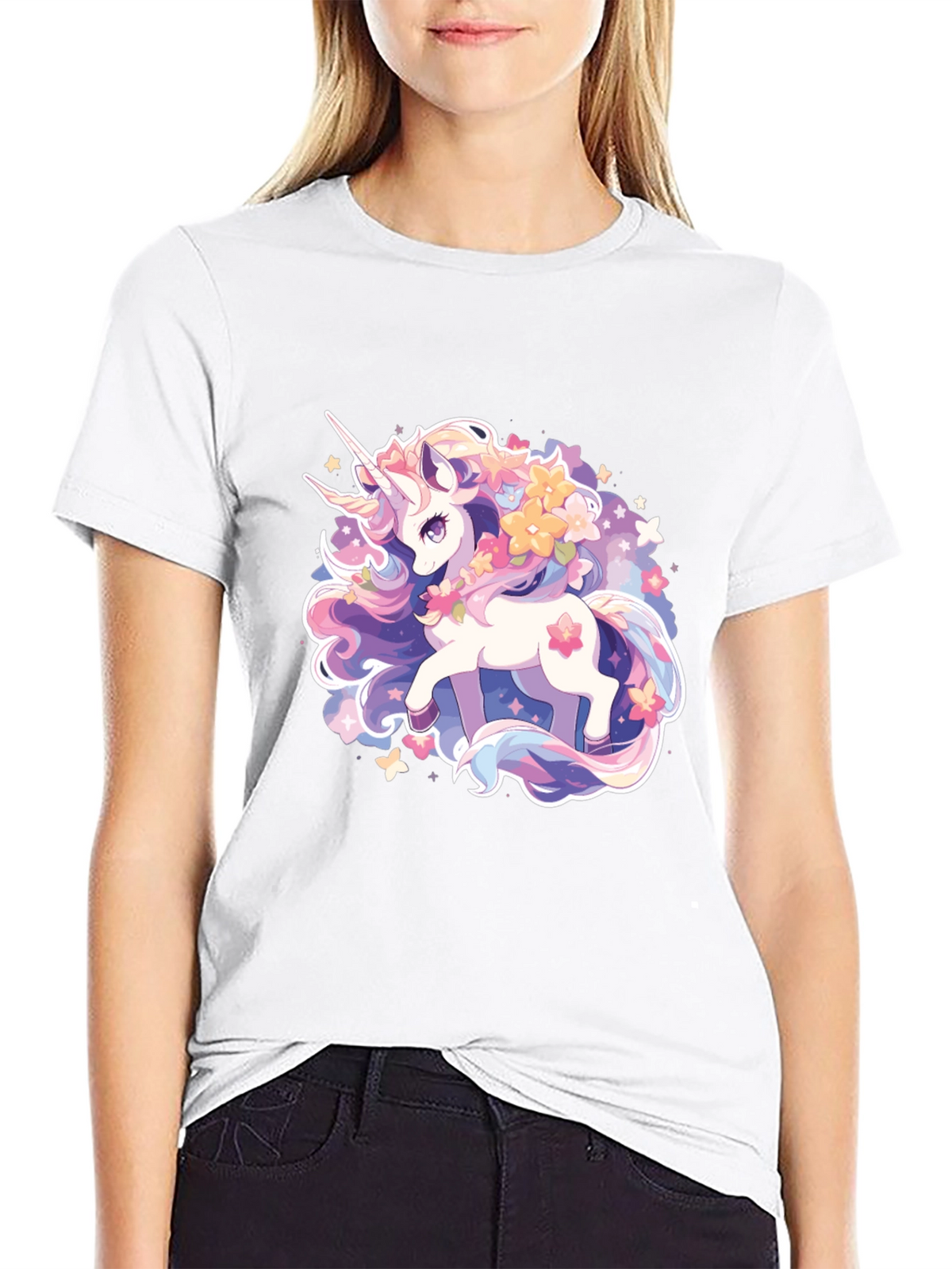 Magical Unicorn Graphic Tee - Black