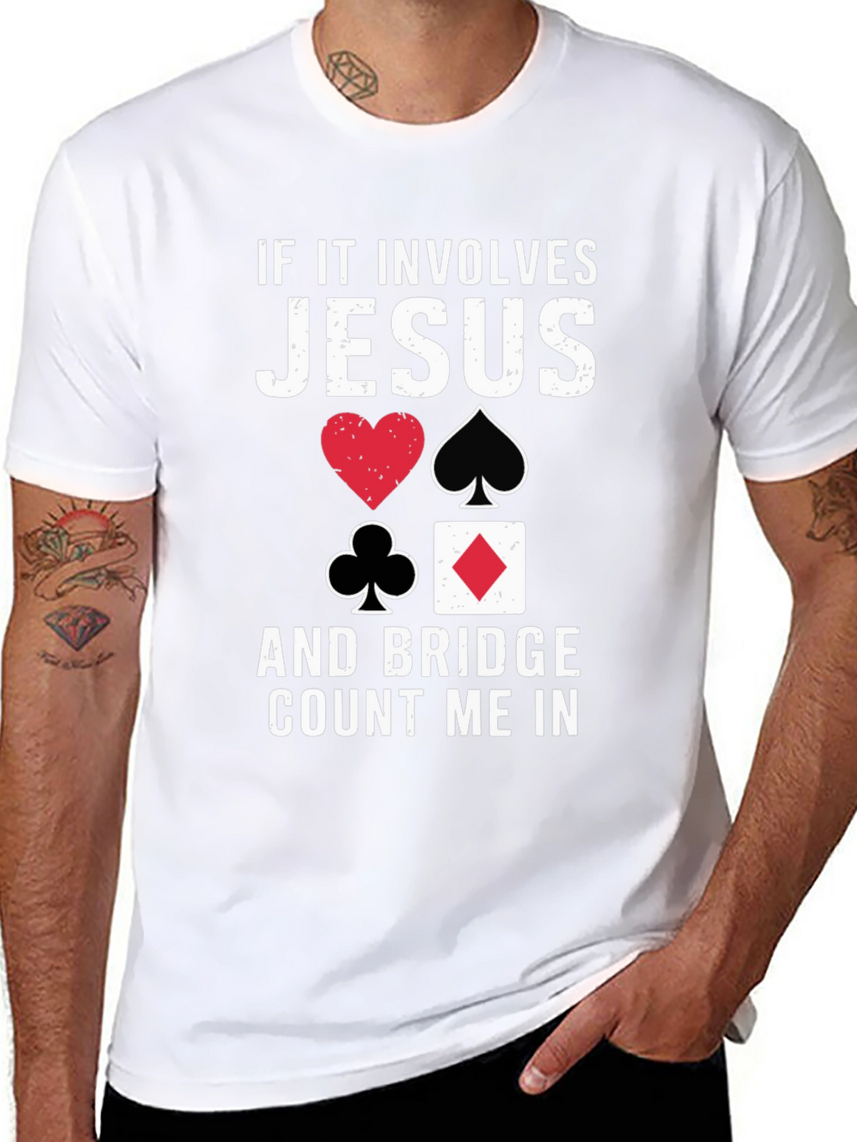 Jesus and Bridge Game Black T-Shirt