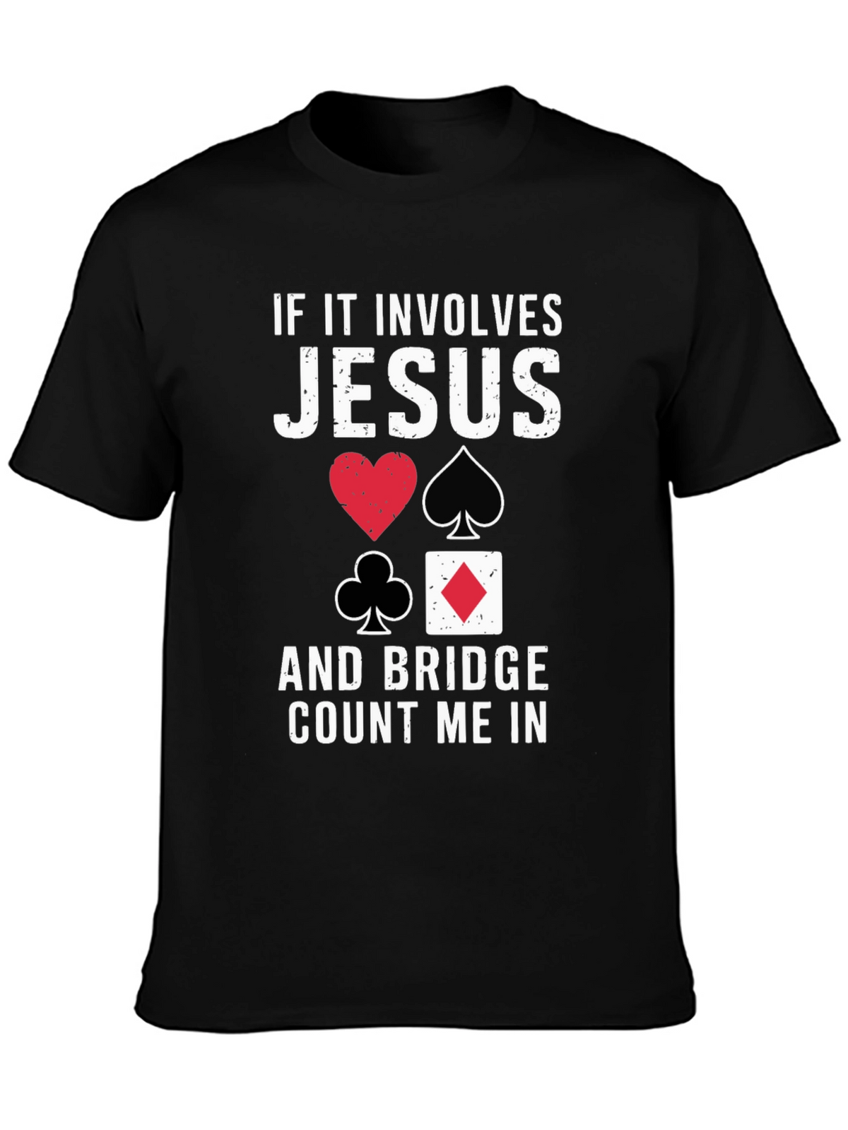 Jesus and Bridge Game Black T-Shirt