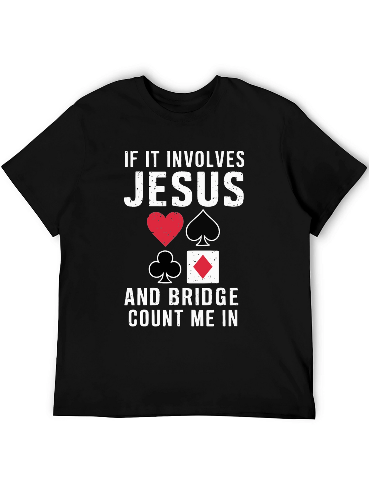 Jesus and Bridge Game Black T-Shirt