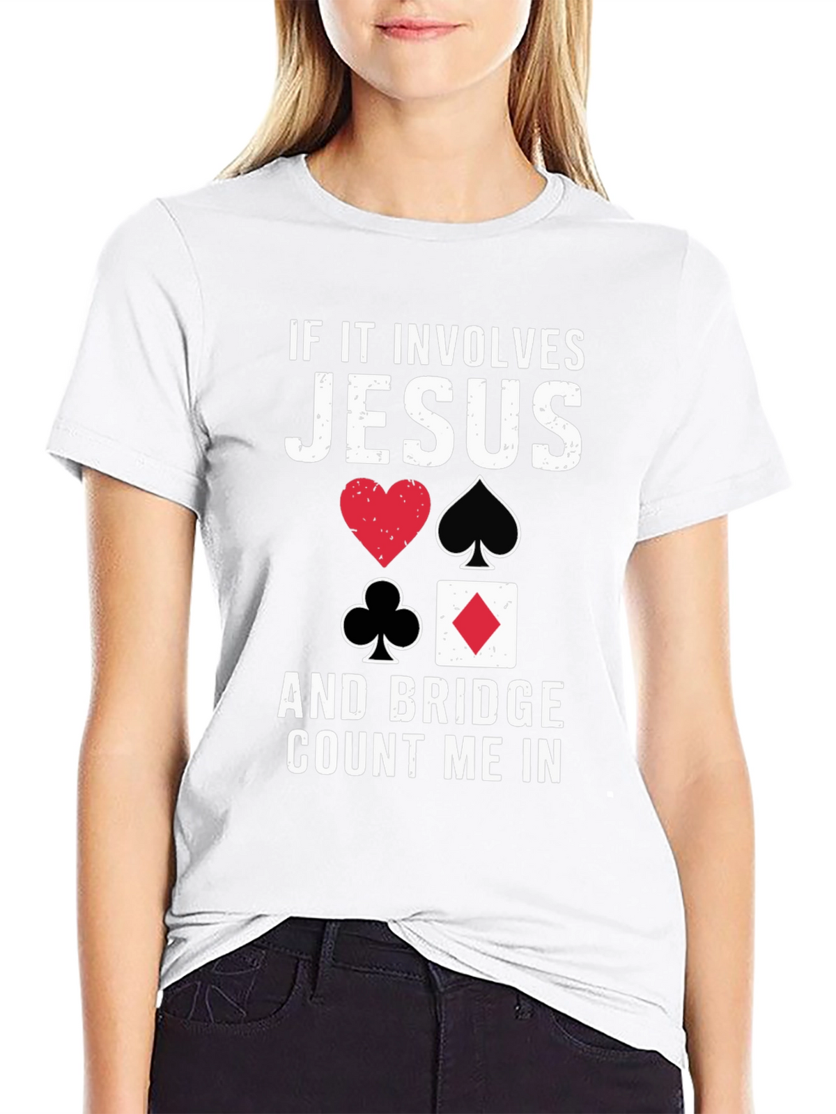 Jesus and Bridge Game Black T-Shirt