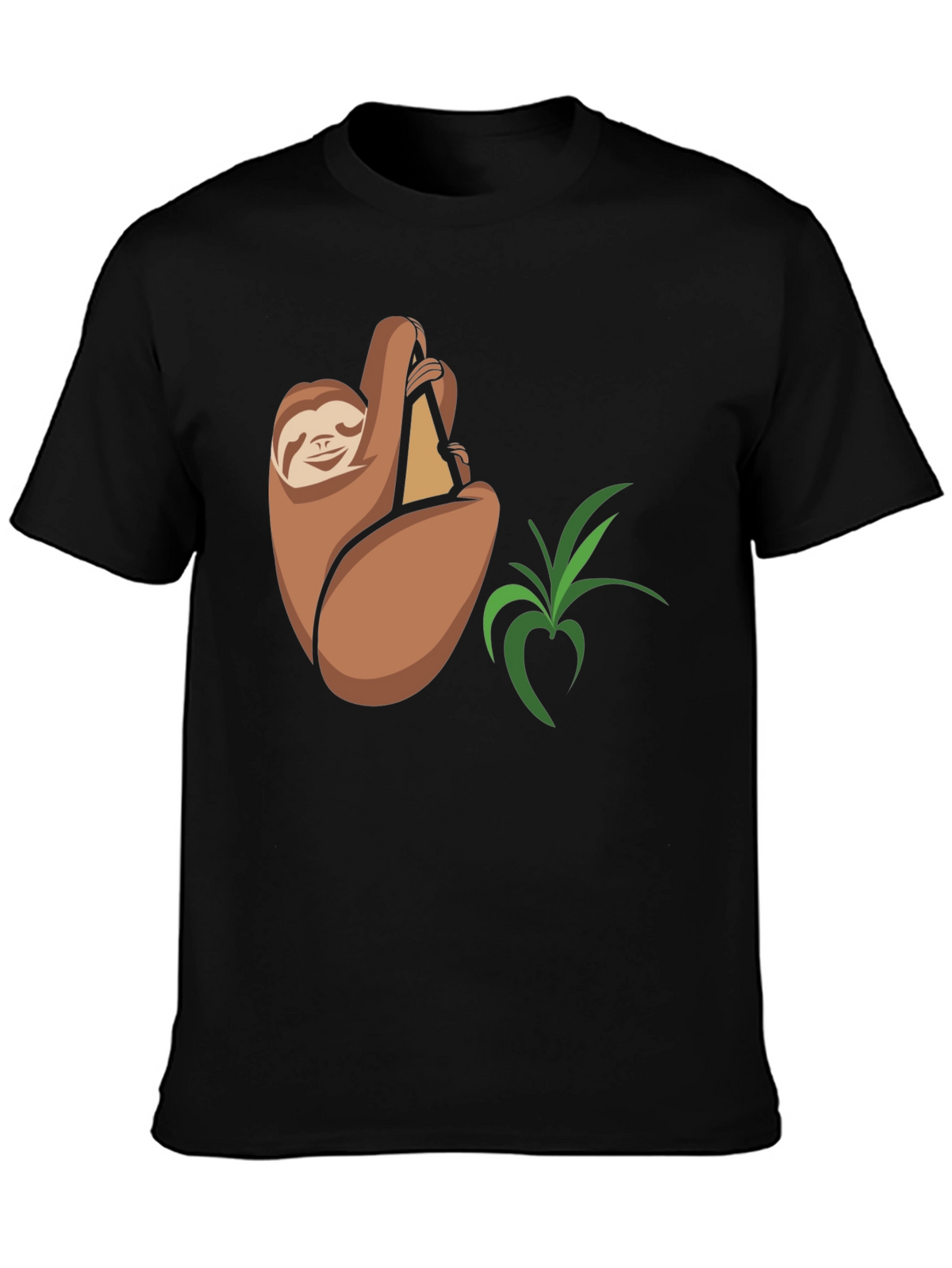 Sloth Snack Black T-Shirt