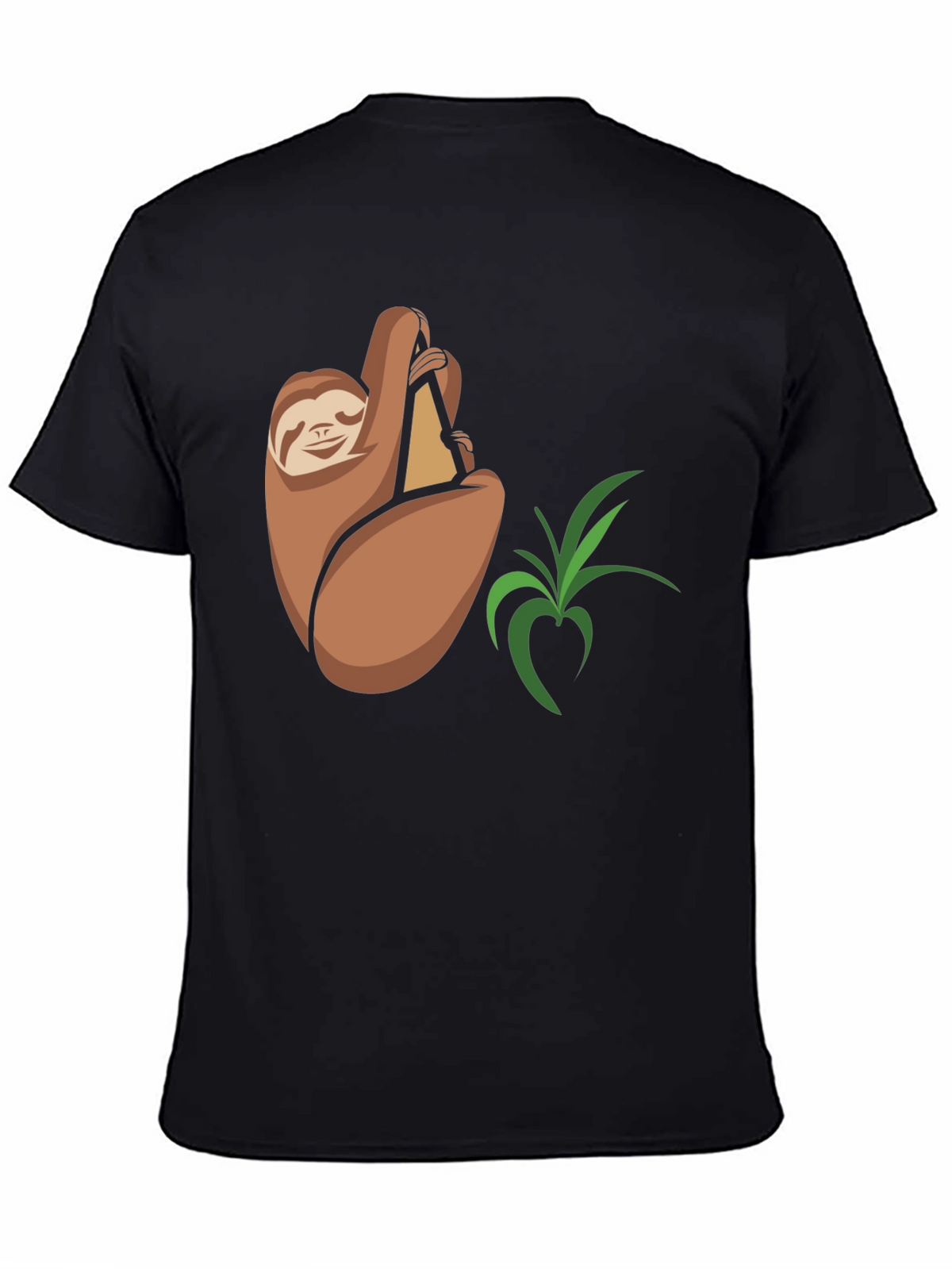 Sloth Snack Black T-Shirt
