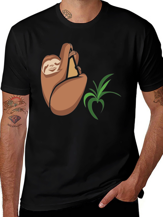 Sloth Snack Black T-Shirt