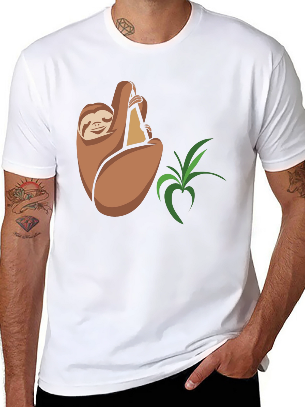 Sloth Snack Black T-Shirt