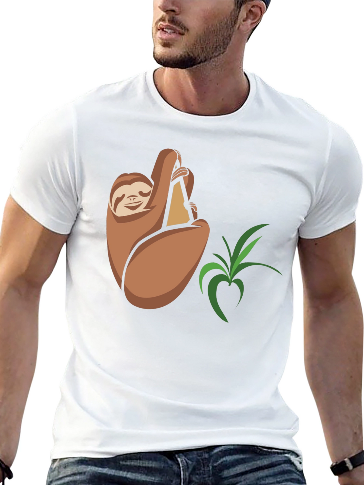 Sloth Snack Black T-Shirt