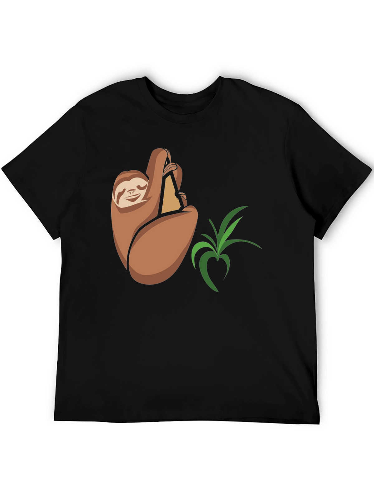 Sloth Snack Black T-Shirt