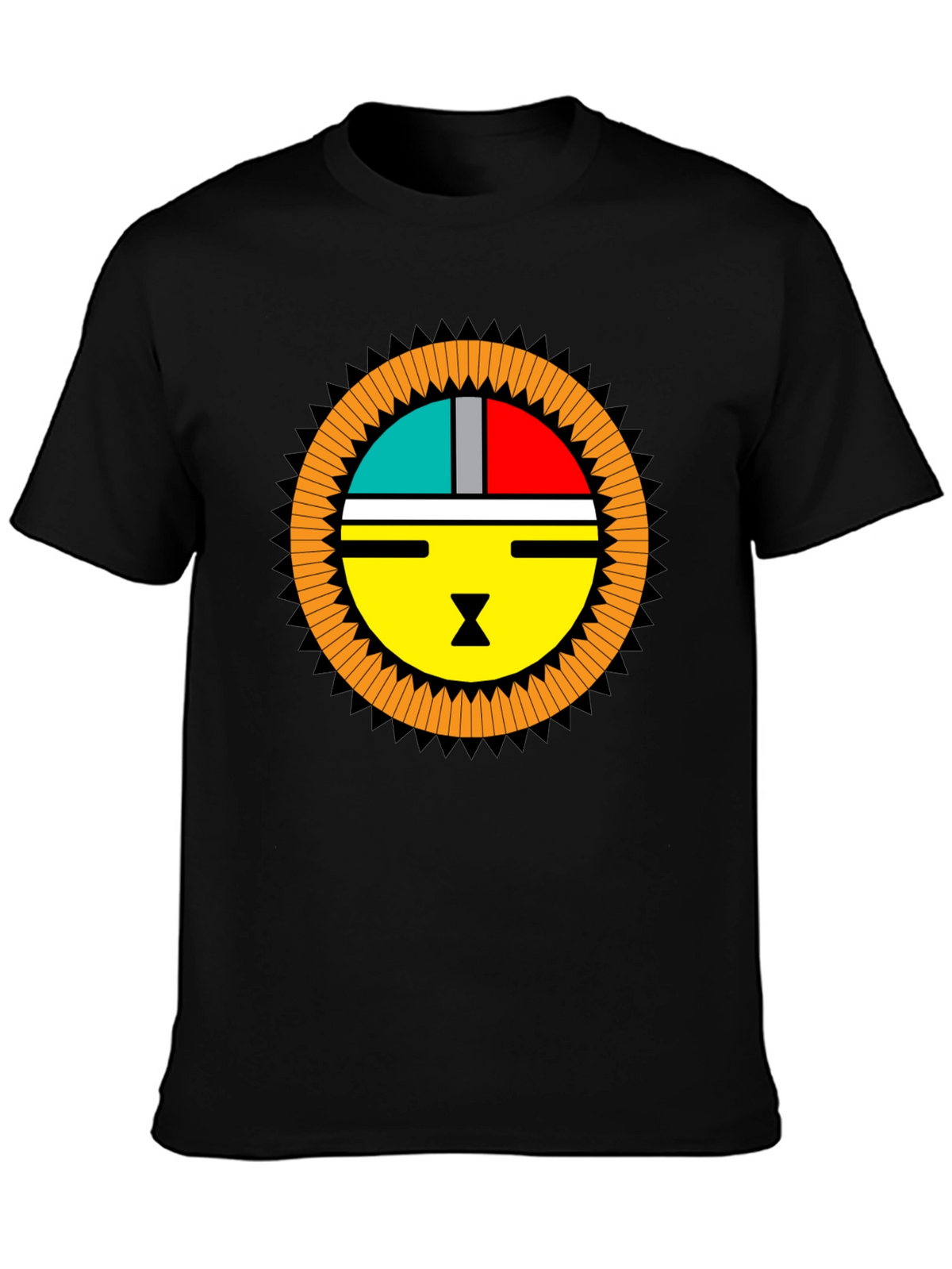 Graphic Tee - Modern Sun Design Black T-Shirt