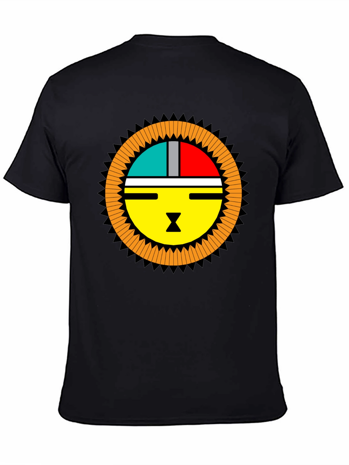 Graphic Tee - Modern Sun Design Black T-Shirt