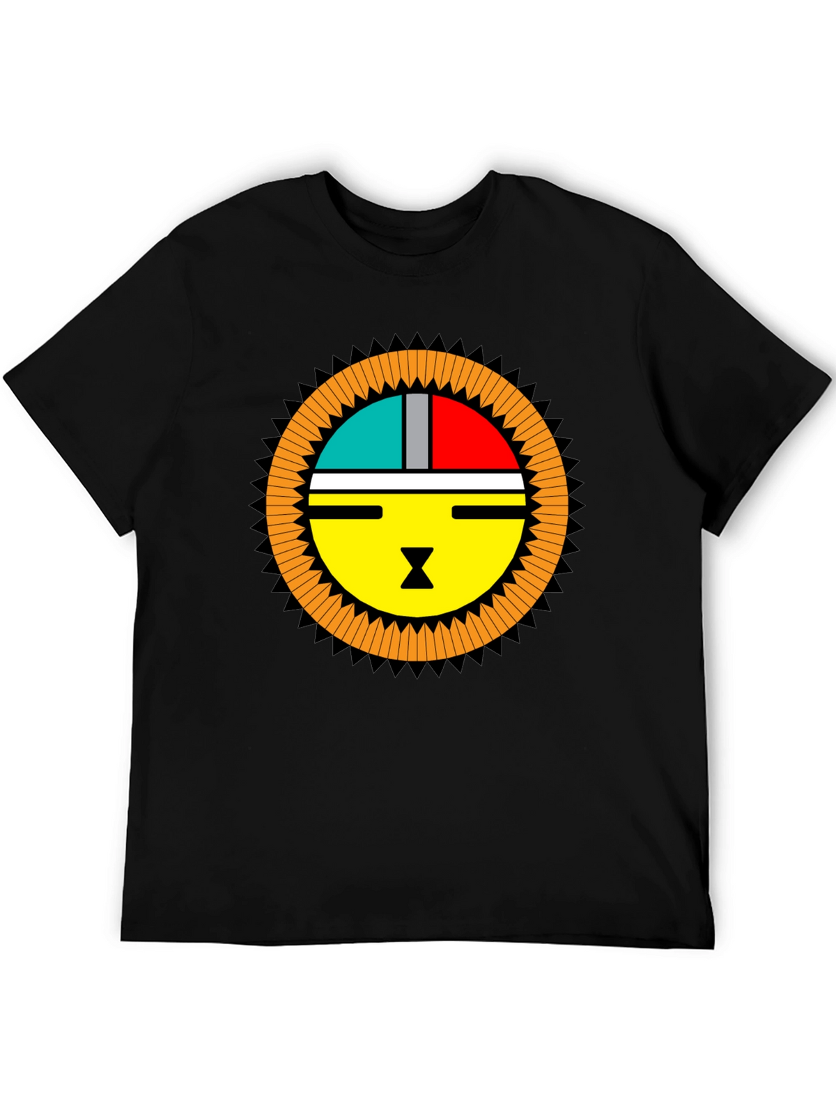 Graphic Tee - Modern Sun Design Black T-Shirt