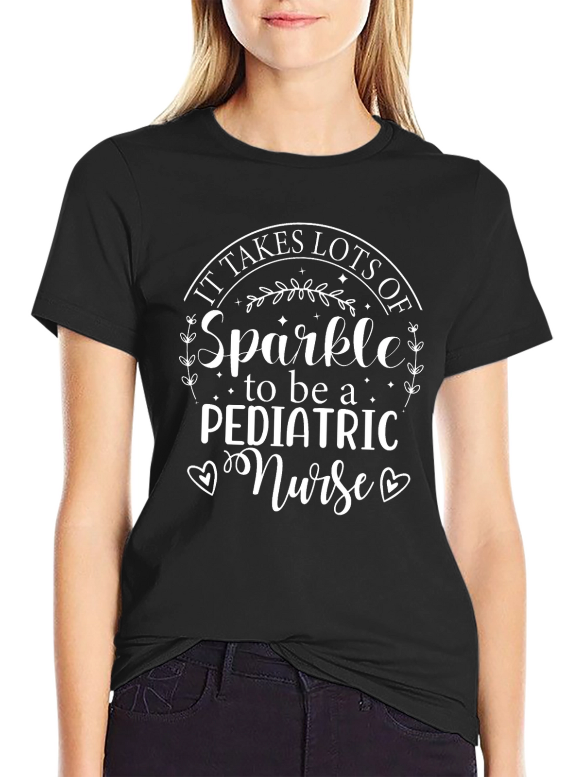 Sparkle Pediatric Nurse Black T-Shirt