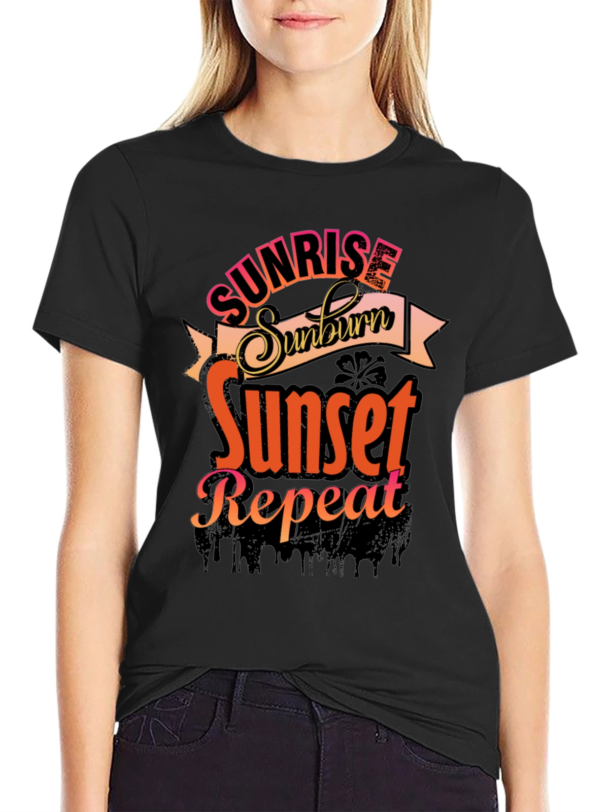 Sunrise Sunburn Sunset Repeat Graphic Tee