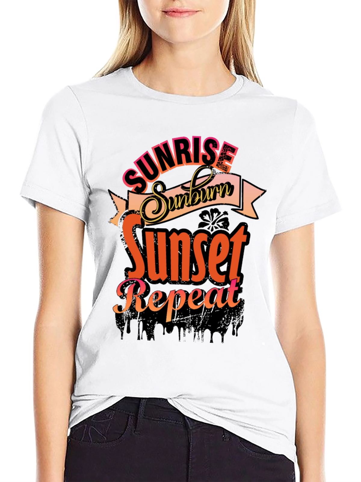 Sunrise Sunburn Sunset Repeat Graphic Tee