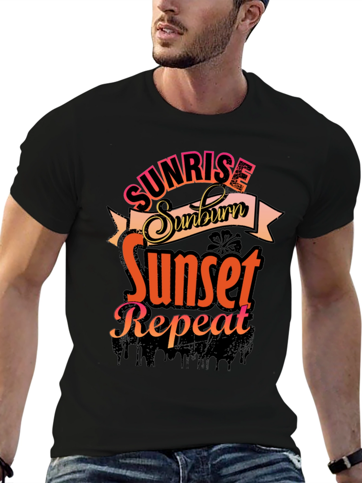 Sunrise Sunburn Sunset Repeat Graphic Tee
