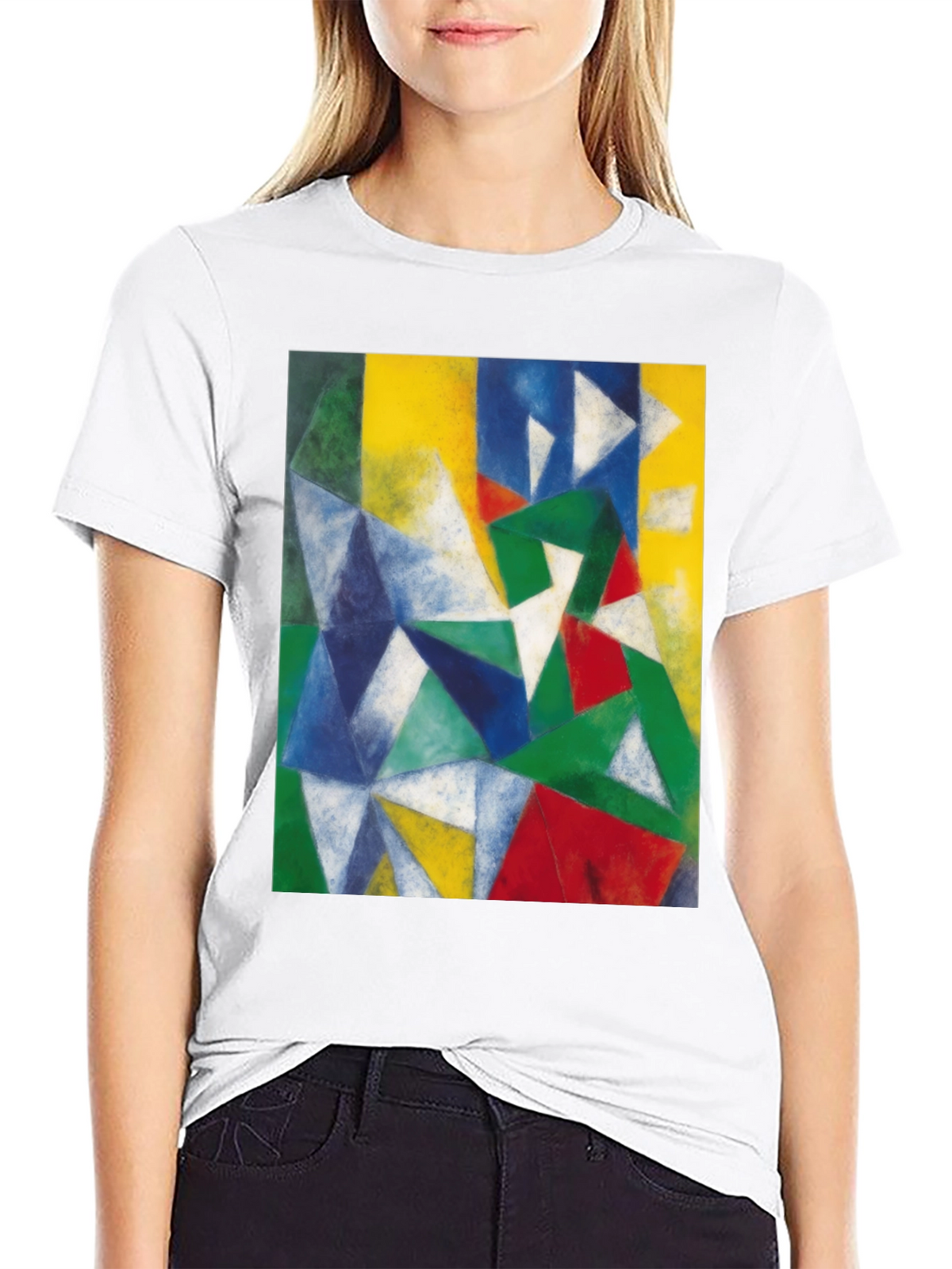 Geometric Art Print Black T-Shirt
