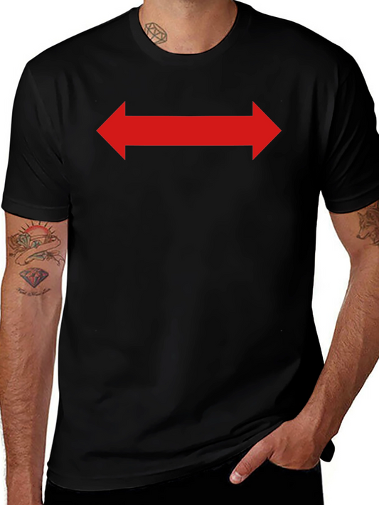 Red Arrow Graphic Tee - Black Cotton Shirt
