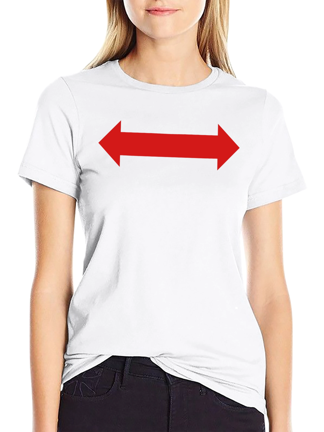 Red Arrow Graphic Tee - Black Cotton Shirt