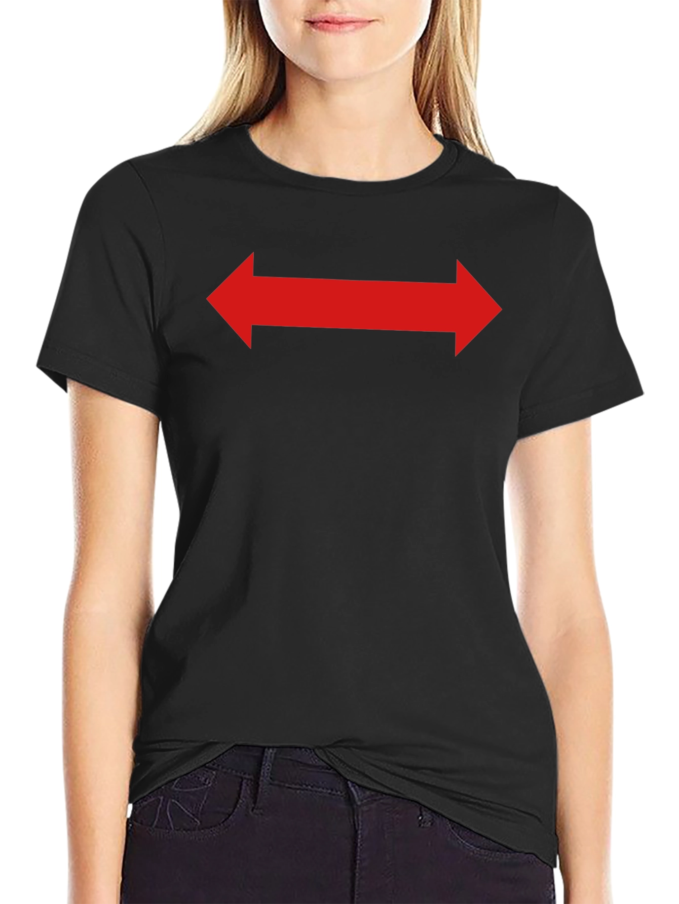 Red Arrow Graphic Tee - Black Cotton Shirt