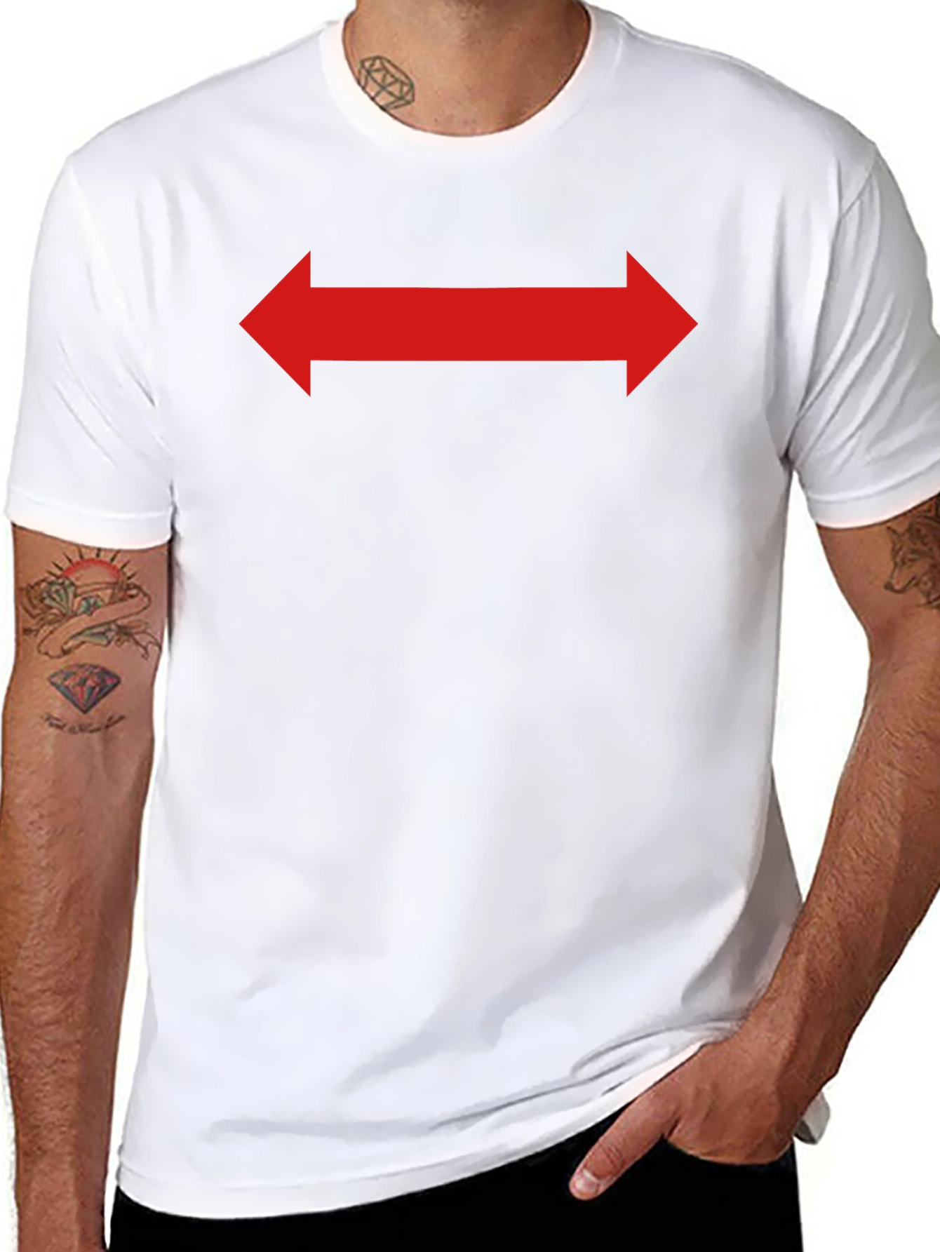 Red Arrow Graphic Tee - Black Cotton Shirt