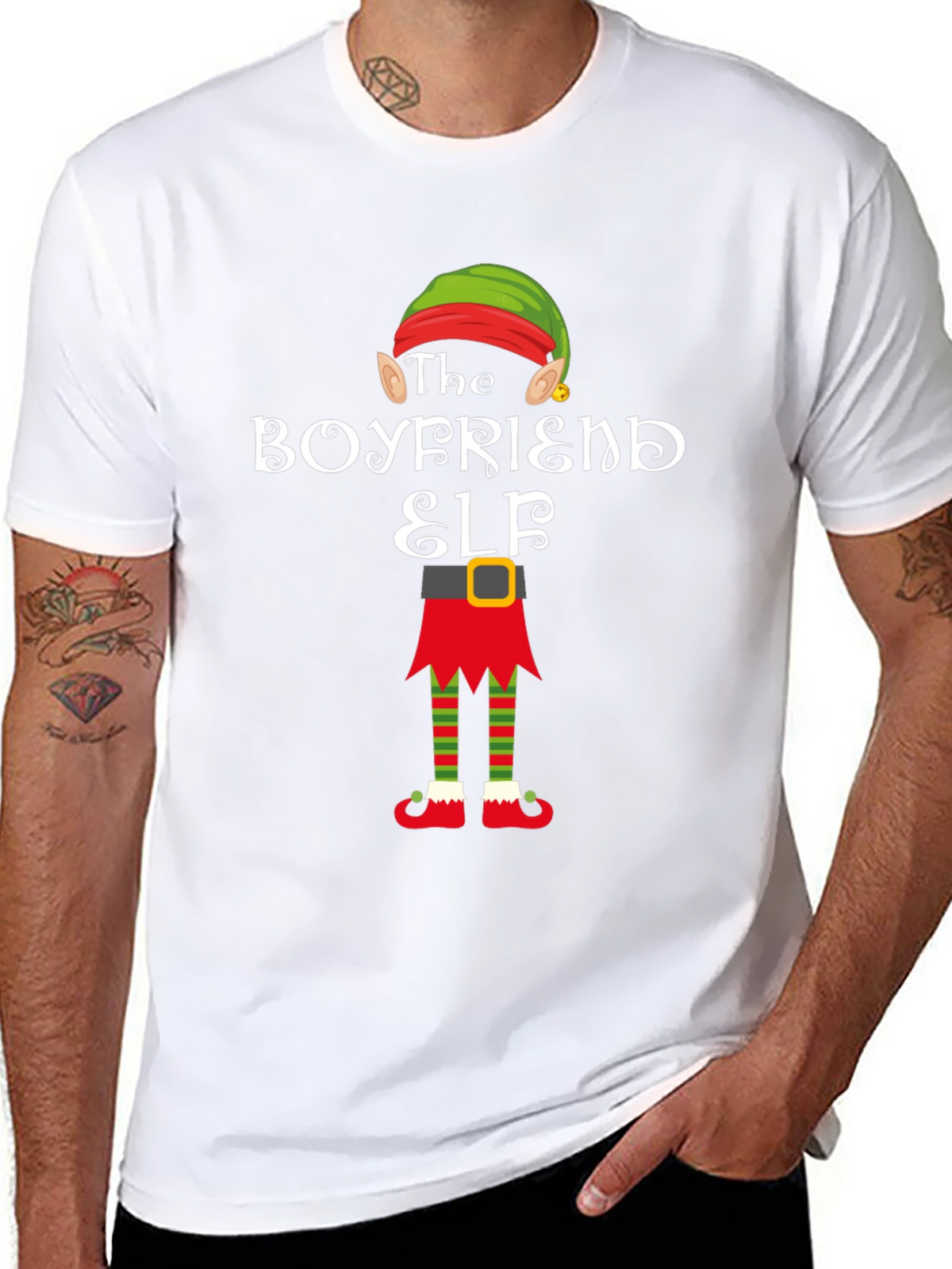 Boyfriend Elf Holiday Graphic Tee