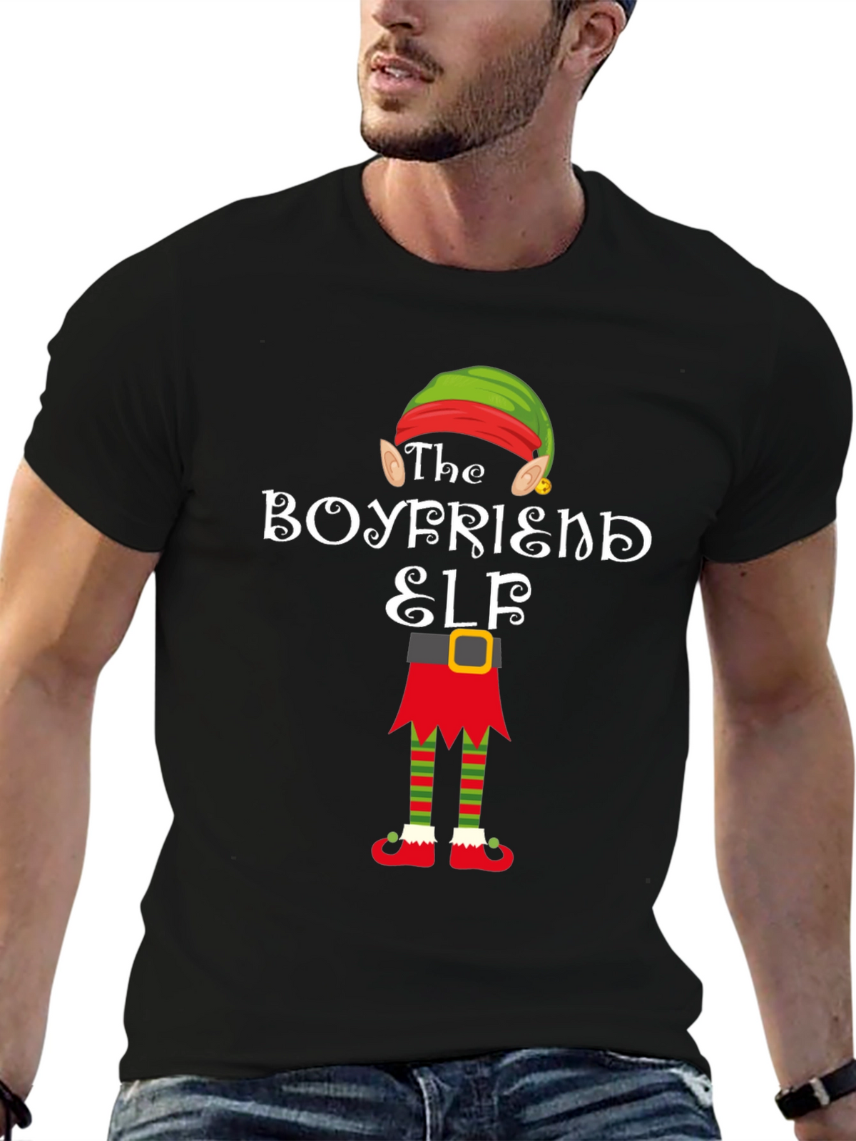 Boyfriend Elf Holiday Graphic Tee
