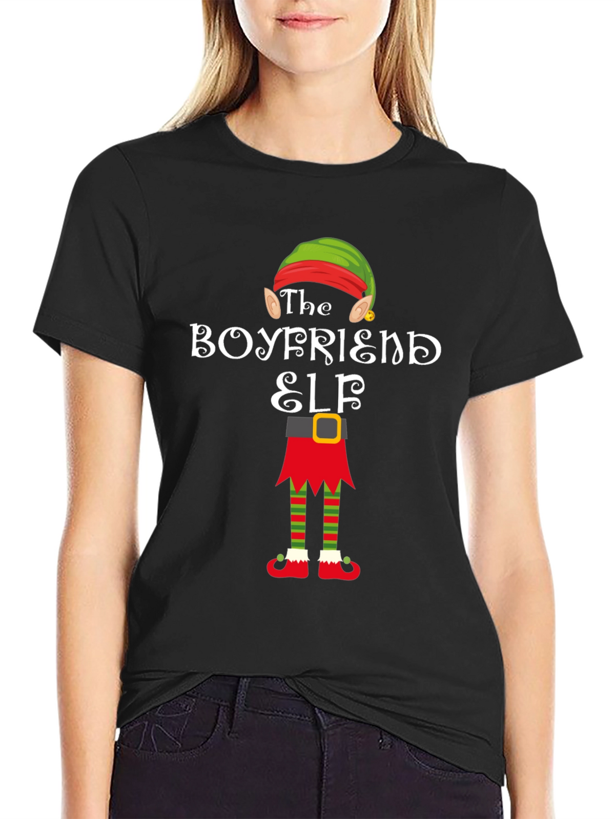 Boyfriend Elf Holiday Graphic Tee