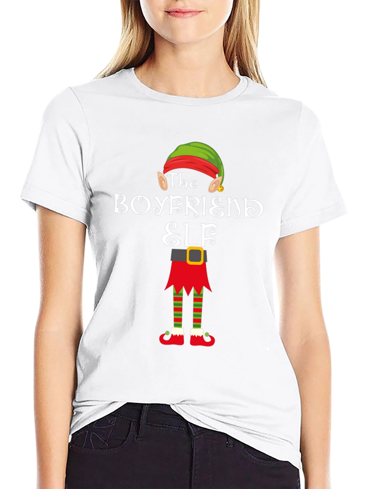 Boyfriend Elf Holiday Graphic Tee