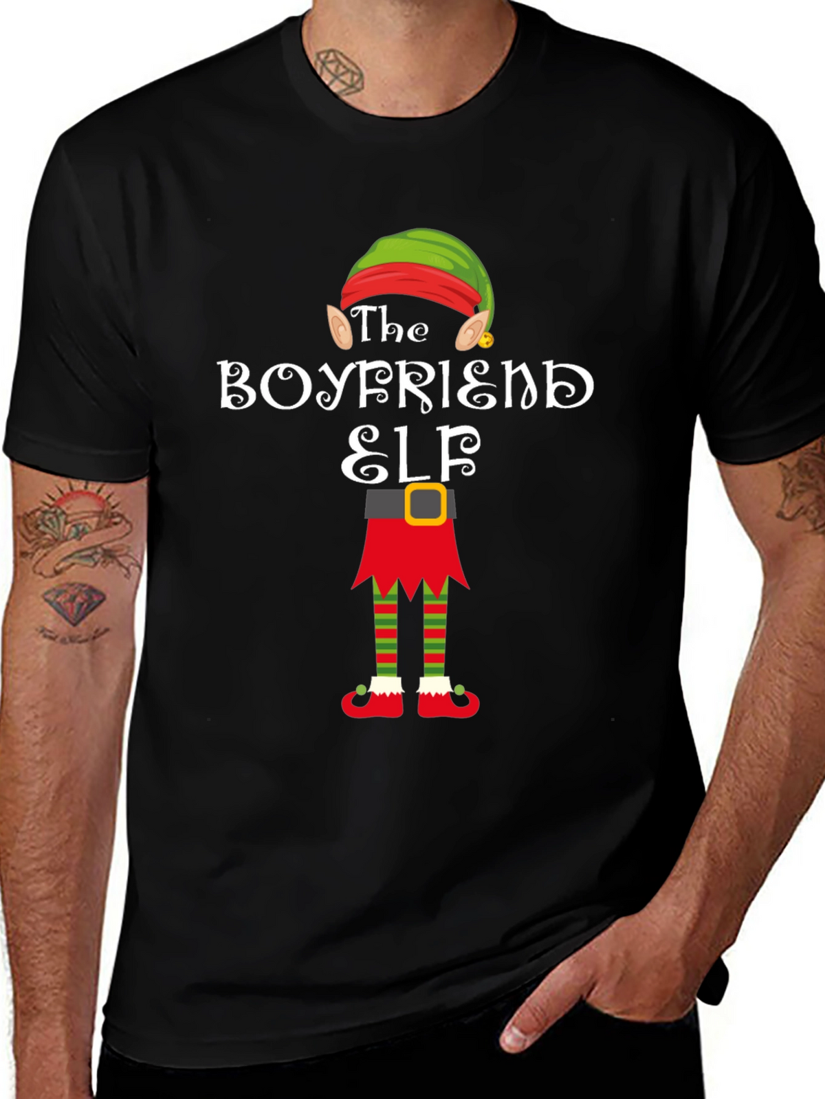 Boyfriend Elf Holiday Graphic Tee