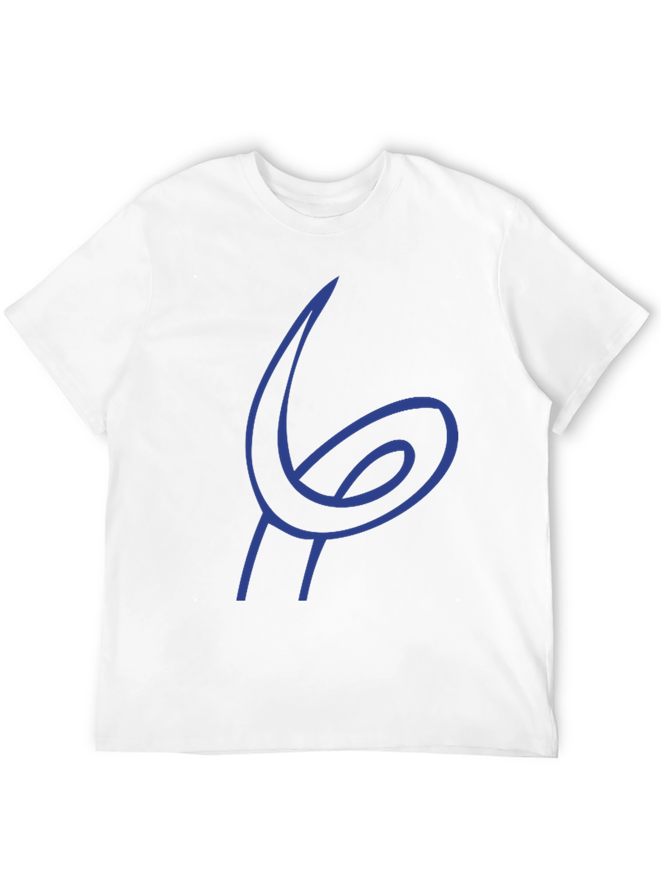 Blue Abstract Design Black T-Shirt
