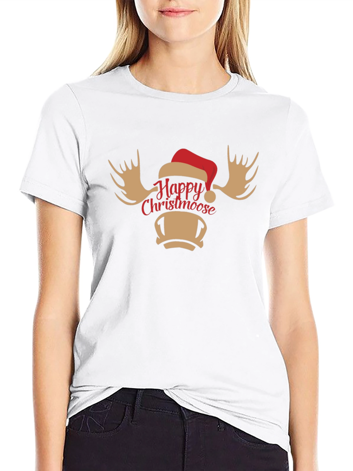 Happy Christmoose T-Shirt - Holiday Moose Tee